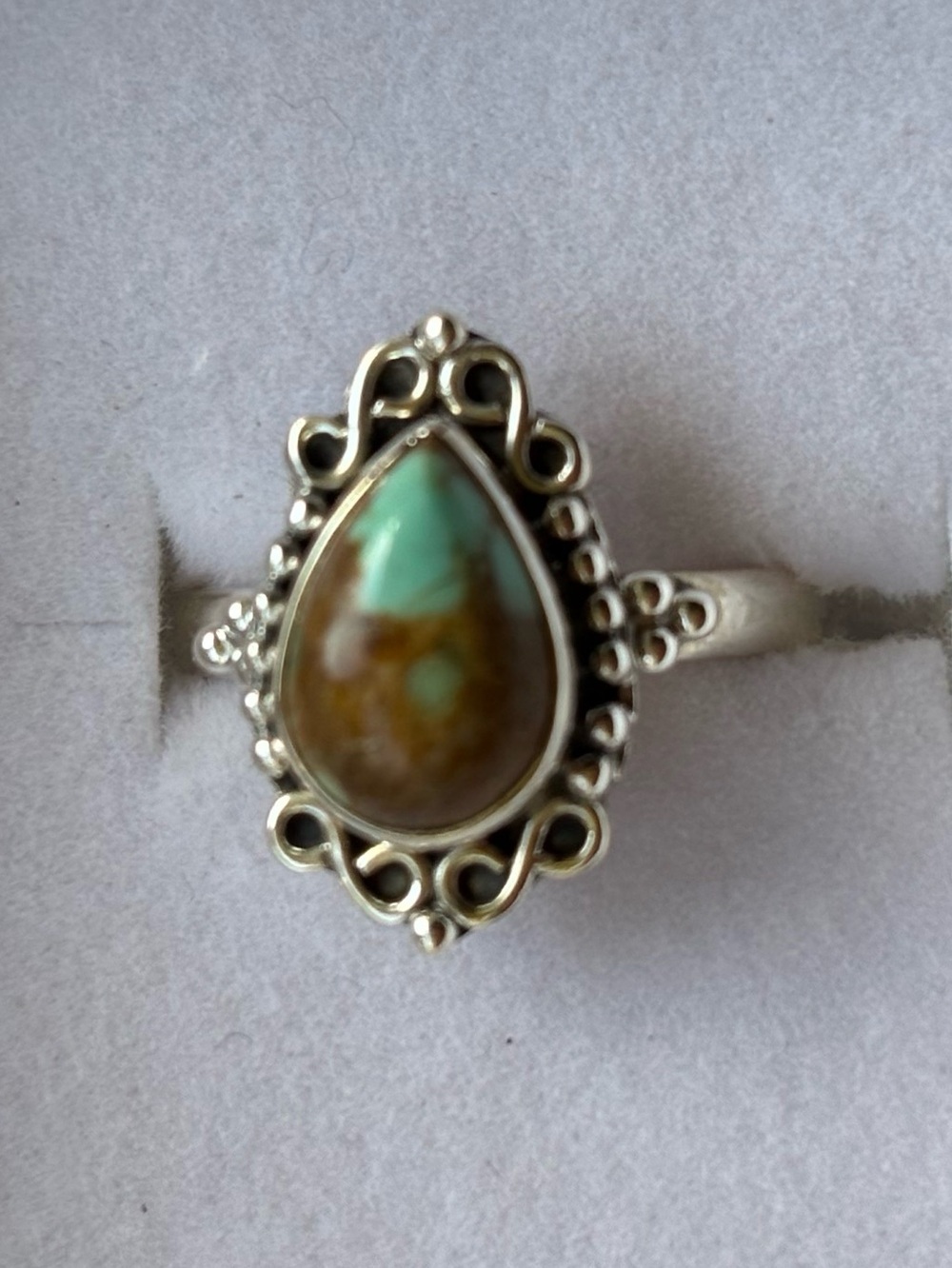 Dainty No. 8 Turquoise and Sterling Silver Ring 6.5 NWOT